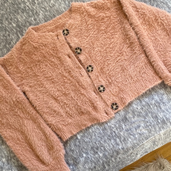 NWOT - Blush Matching Fuzzy Sweater Set - Picture 3 of 7